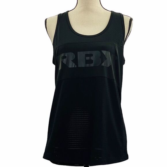 RBX Tops - RBX Black Mesh Racerback Graphic Tank Top